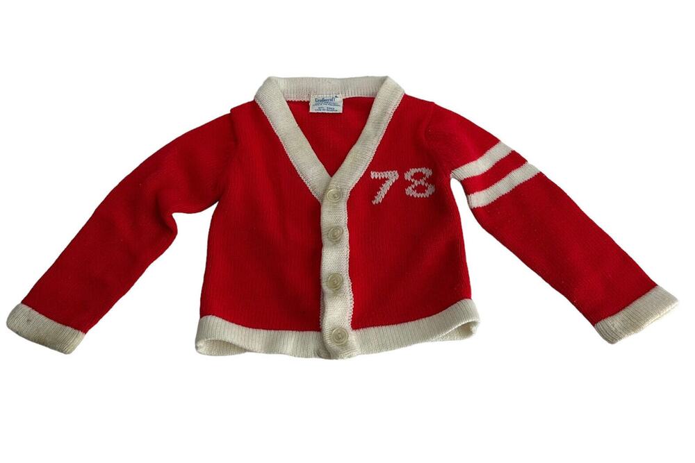 vintage cradlecraft button up sweater Size 12 Mo. Stains